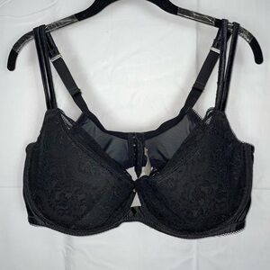 Cacique Bra Plunge Underwire Lace Festival Full Coverage Mesh Back Double Strap